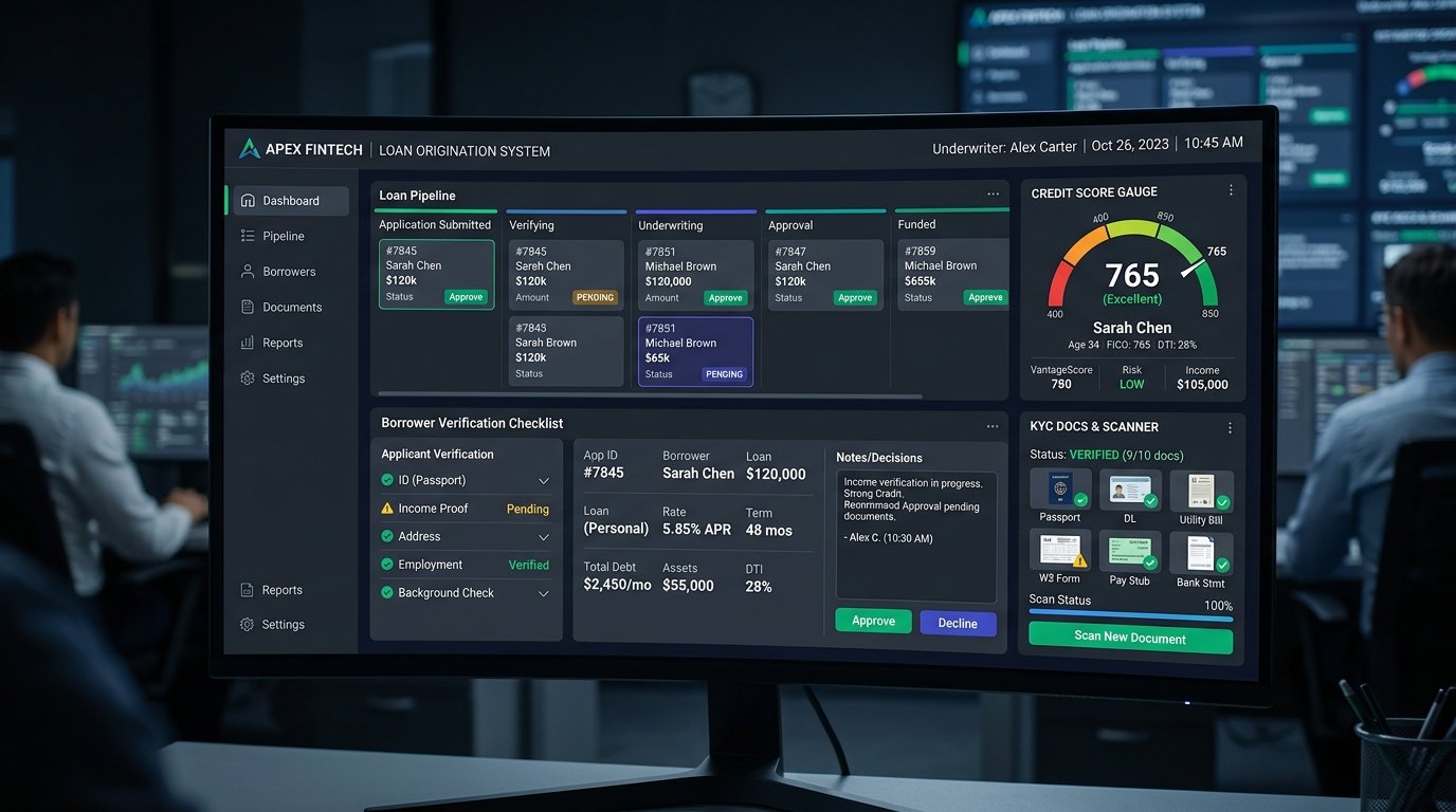 Custom Loan Origination System (LOS) & Credit Underwriting Engine