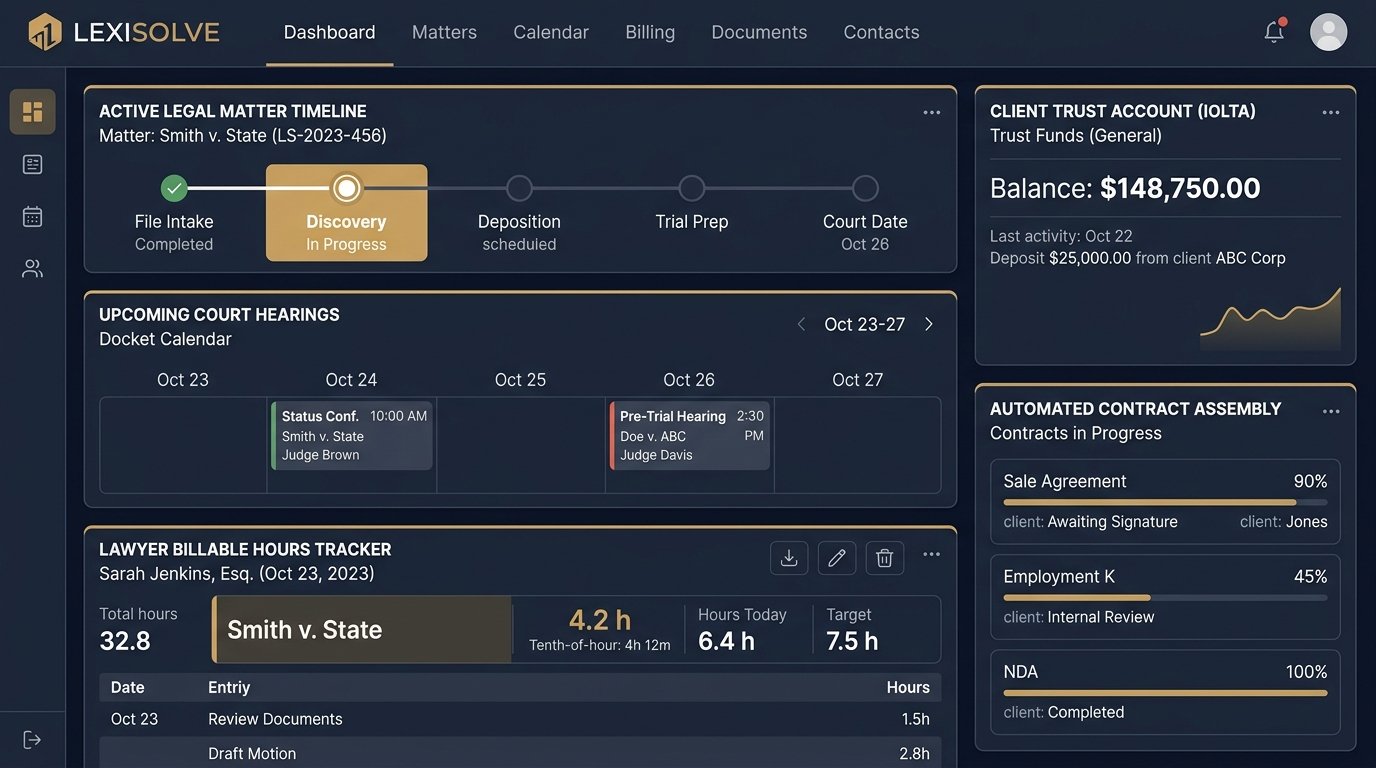 Custom Legal Practice Management & Court Docket Software